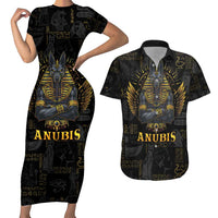 Anubis Egyptian God of Death Couples Matching Short Sleeve Bodycon Dress and Hawaiian Shirt LT9 - Wonder Print Shop