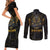 Anubis Egyptian God of Death Couples Matching Short Sleeve Bodycon Dress and Long Sleeve Button Shirt LT9 - Wonder Print Shop