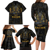 Anubis Egyptian God of Death Family Matching Long Sleeve Bodycon Dress and Hawaiian Shirt LT9 - Wonder Print Shop