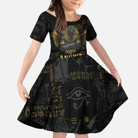 Anubis Egyptian God of Death Family Matching Off The Shoulder Long Sleeve Dress and Hawaiian Shirt - Wonder Print Shop