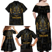 Anubis Egyptian God of Death Family Matching Off Shoulder Maxi Dress and Hawaiian Shirt LT9 - Wonder Print Shop