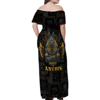 Anubis Egyptian God of Death Family Matching Off Shoulder Maxi Dress and Hawaiian Shirt LT9 - Wonder Print Shop