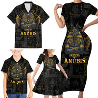 Anubis Egyptian God of Death Family Matching Short Sleeve Bodycon Dress and Hawaiian Shirt - Wonder Print Shop