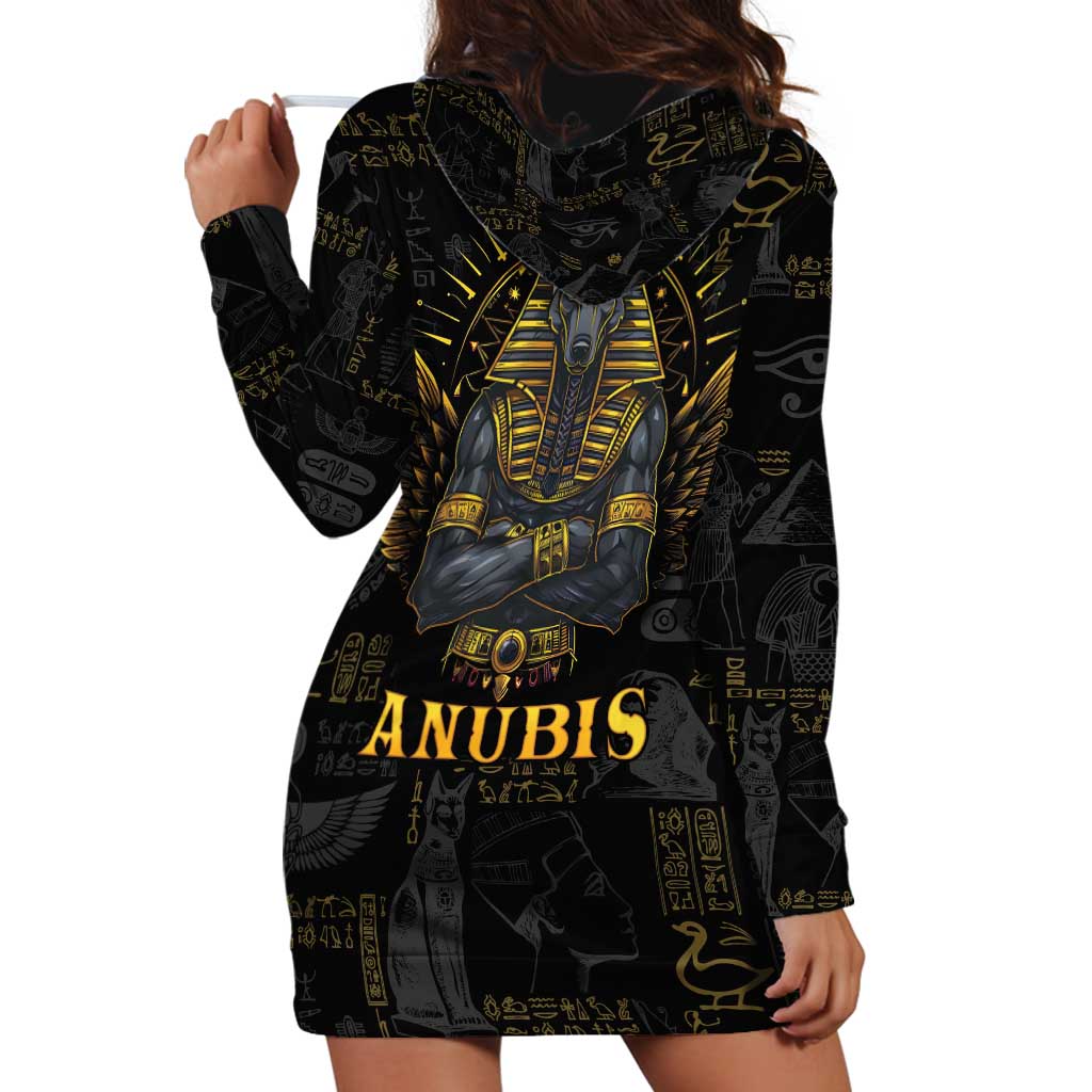 Anubis Egyptian God of Death Hoodie Dress - Wonder Print Shop