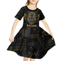 Anubis Egyptian God of Death Kid Short Sleeve Dress - Wonder Print Shop