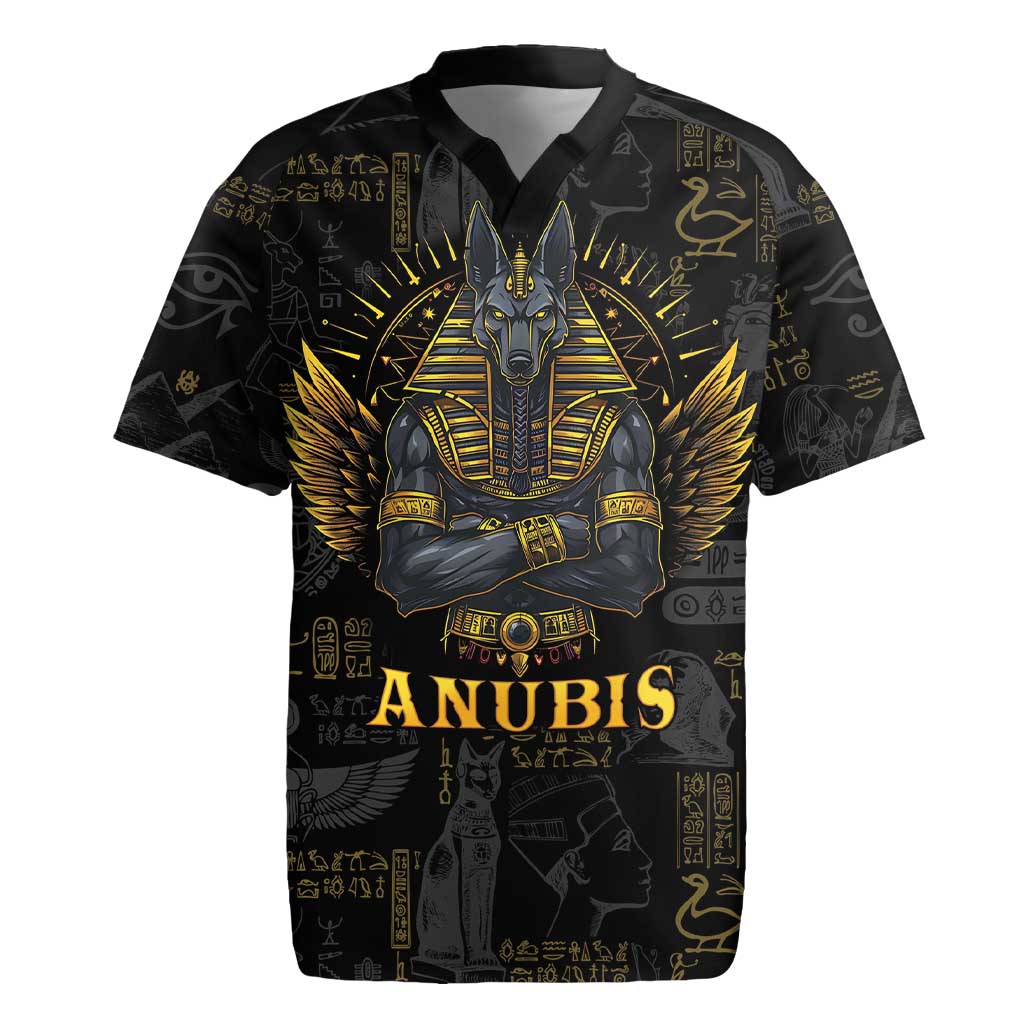 Anubis Egyptian God of Death Rugby Jersey - Wonder Print Shop