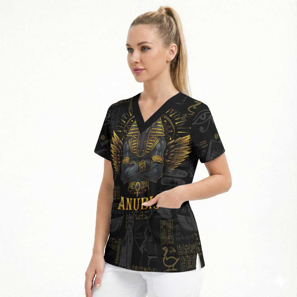 Anubis Egyptian God of Death Scrub Top