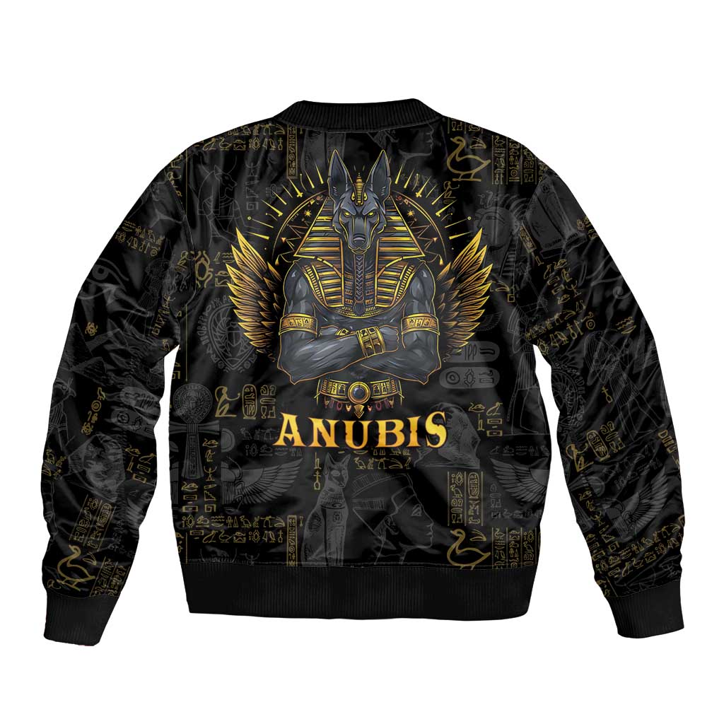 Anubis Egyptian God of Death Sleeve Zip Bomber Jacket - Wonder Print Shop