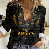 Anubis Egyptian God of Death Women Casual Shirt - Wonder Print Shop