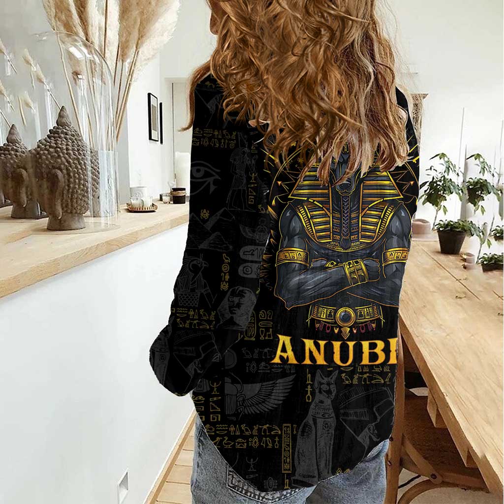 Anubis Egyptian God of Death Women Casual Shirt - Wonder Print Shop