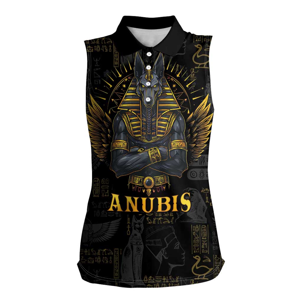 Anubis Egyptian God of Death Women Sleeveless Polo Shirt - Wonder Print Shop