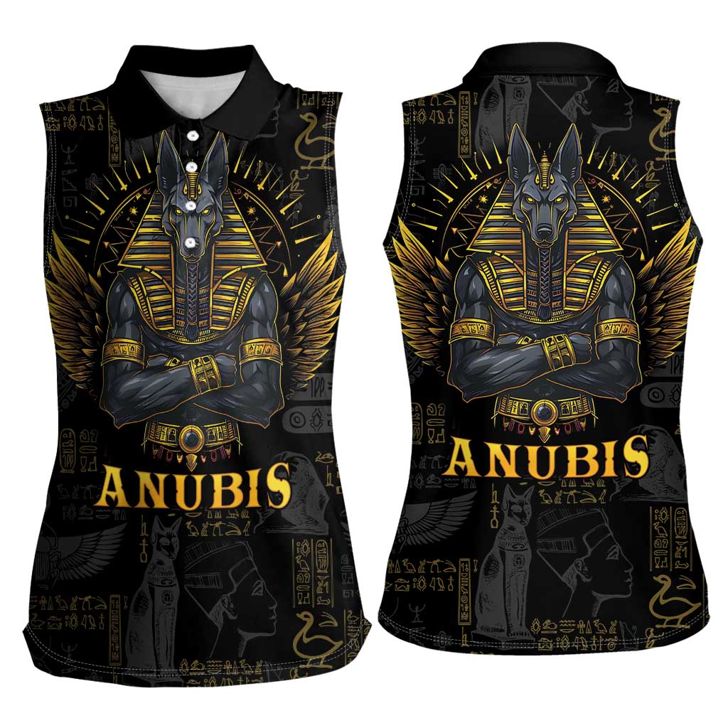 Anubis Egyptian God of Death Women Sleeveless Polo Shirt - Wonder Print Shop