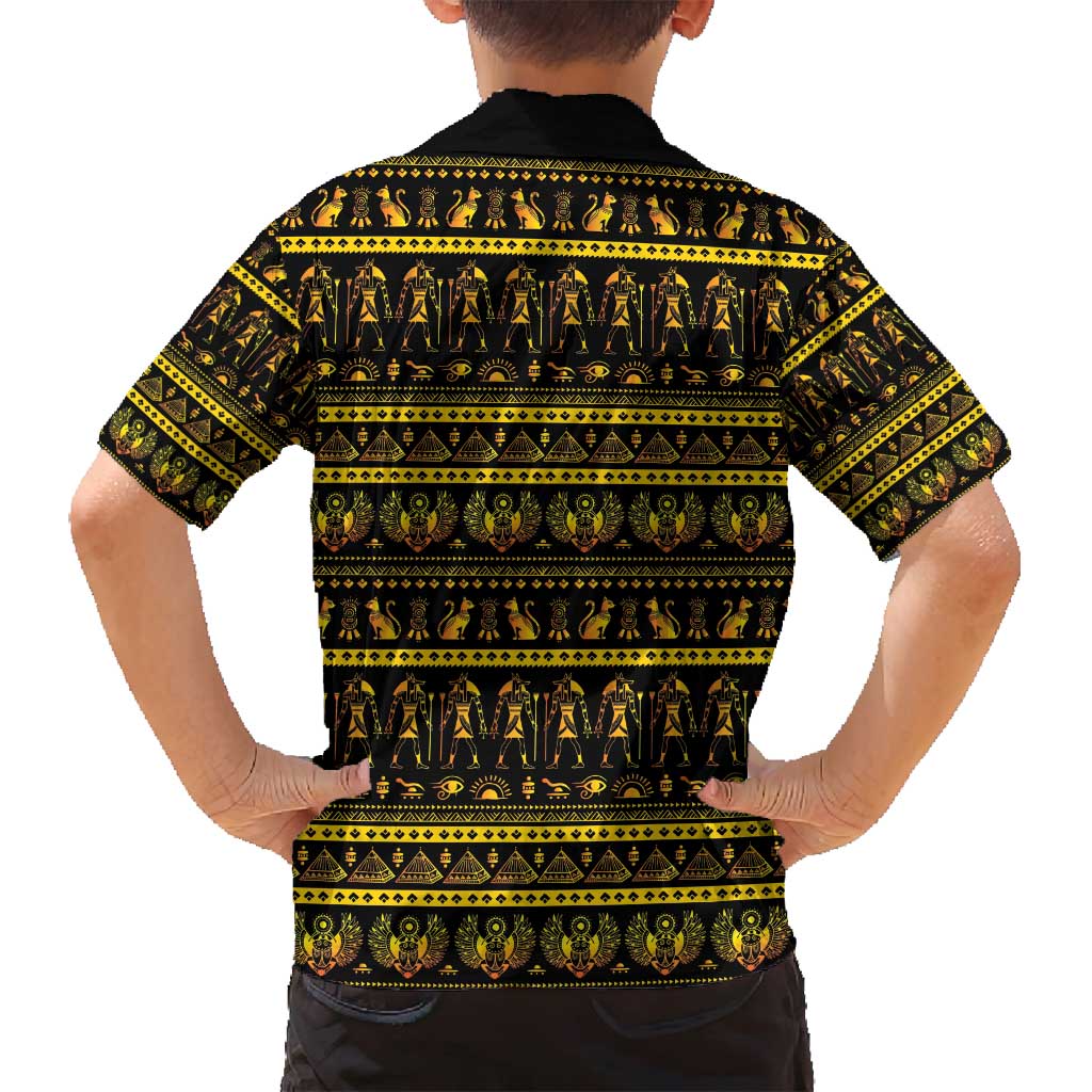Egyptian God of The Sun Eye of Ra Family Matching Long Sleeve Bodycon Dress and Hawaiian Shirt LT9 - Wonder Print Shop