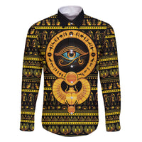 Egyptian God of The Sun Eye of Ra Family Matching Off The Shoulder Long Sleeve Dress and Hawaiian Shirt - Wonder Print Shop