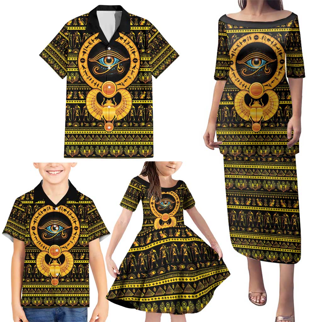 Egyptian God of The Sun Eye of Ra Family Matching Puletasi and Hawaiian Shirt - Wonder Print Shop