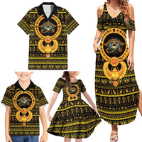 Egyptian God of The Sun Eye of Ra Family Matching Summer Maxi Dress and Hawaiian Shirt - Wonder Print Shop