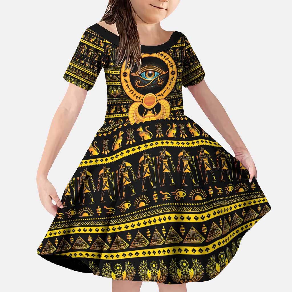 Egyptian God of The Sun Eye of Ra Family Matching Tank Maxi Dress and Hawaiian Shirt - Wonder Print Shop