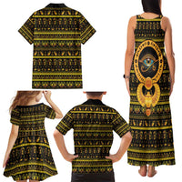 Egyptian God of The Sun Eye of Ra Family Matching Tank Maxi Dress and Hawaiian Shirt - Wonder Print Shop