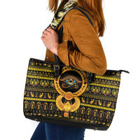 Egyptian God of The Sun Eye of Ra Leather Tote Bag - Wonder Print Shop