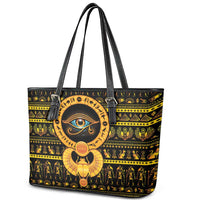 Egyptian God of The Sun Eye of Ra Leather Tote Bag - Wonder Print Shop