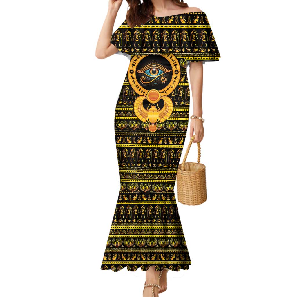 Egyptian God of The Sun Eye of Ra Mermaid Dress - Wonder Print Shop
