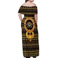 Egyptian God of The Sun Eye of Ra Off Shoulder Maxi Dress - Wonder Print Shop