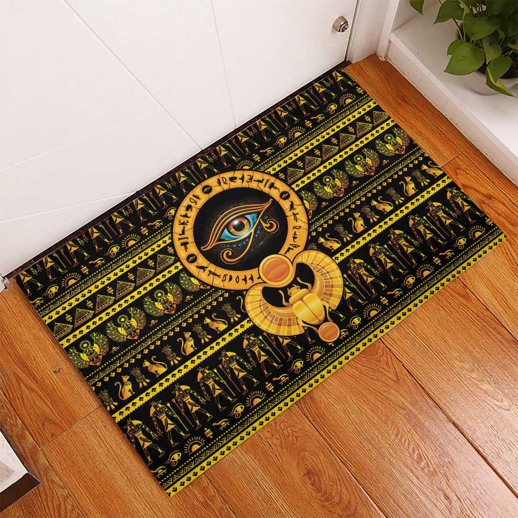 Egyptian God of The Sun Eye of Ra Rubber Doormat - Wonder Print Shop