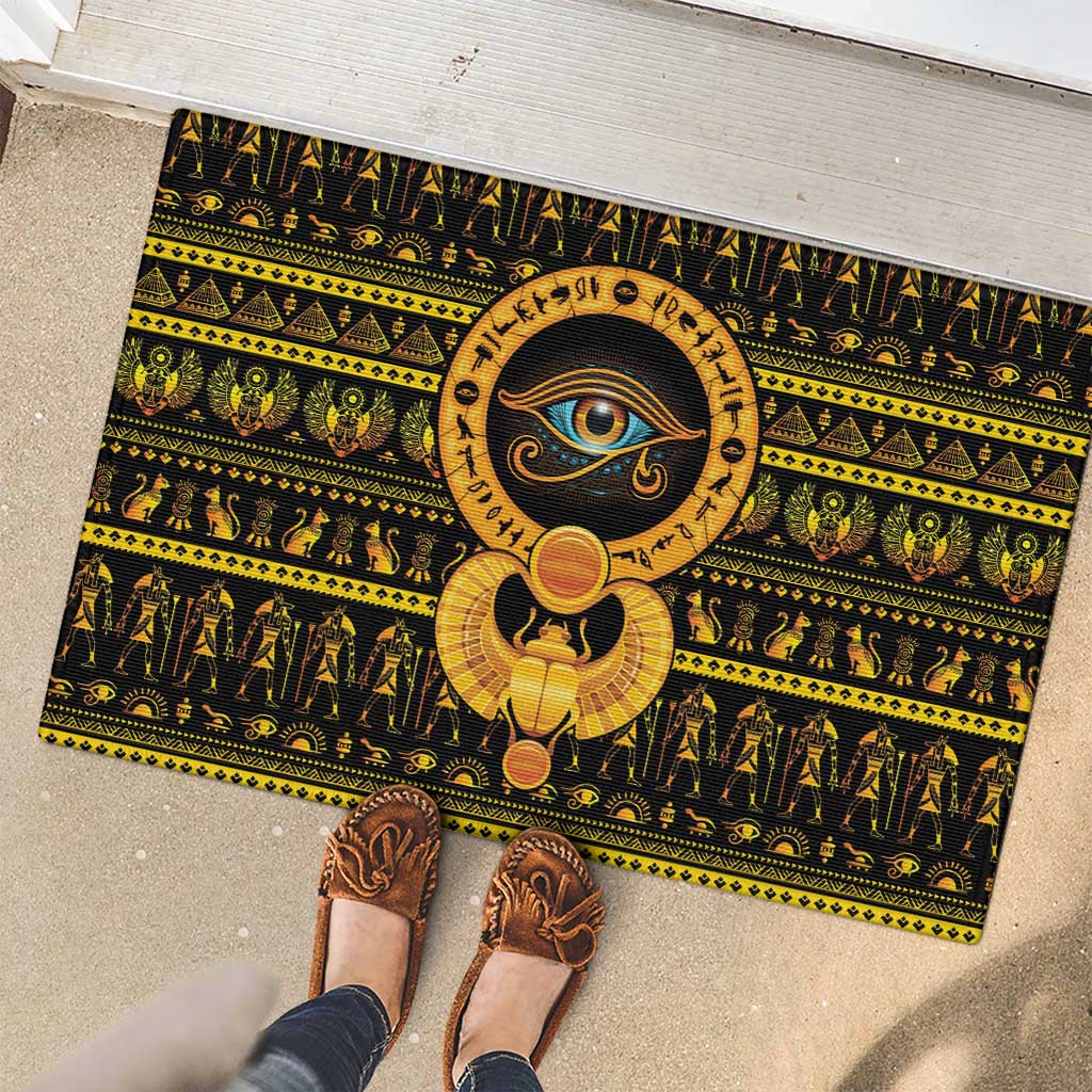 Egyptian God of The Sun Eye of Ra Rubber Doormat - Wonder Print Shop