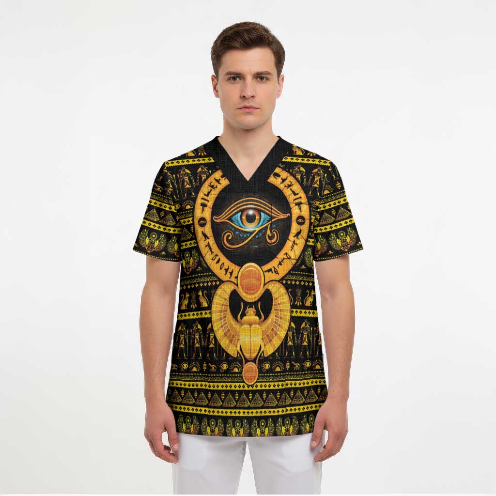 Egyptian God of The Sun Eye of Ra Scrub Top