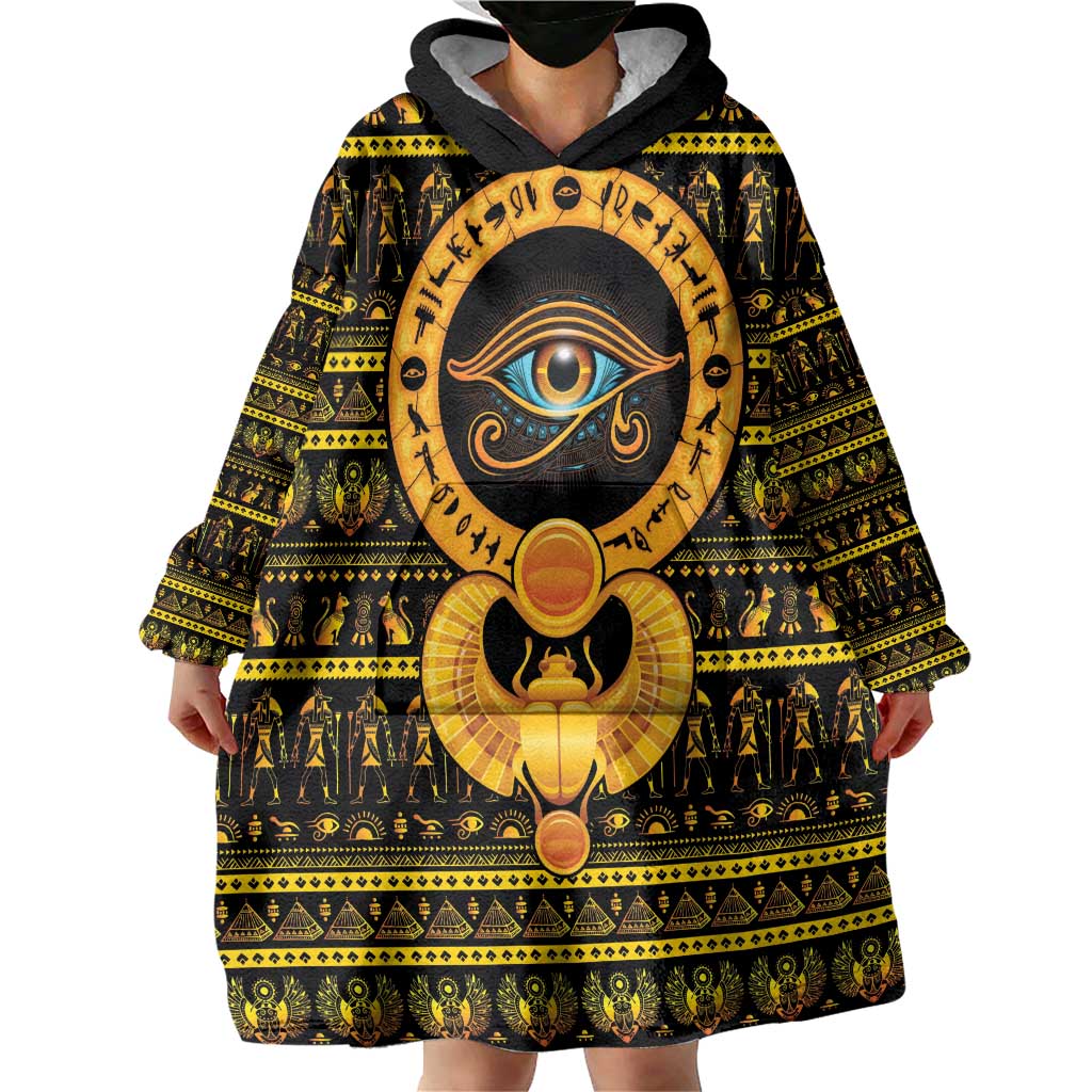 Egyptian God of The Sun Eye of Ra Wearable Blanket Hoodie - Wonder Print Shop
