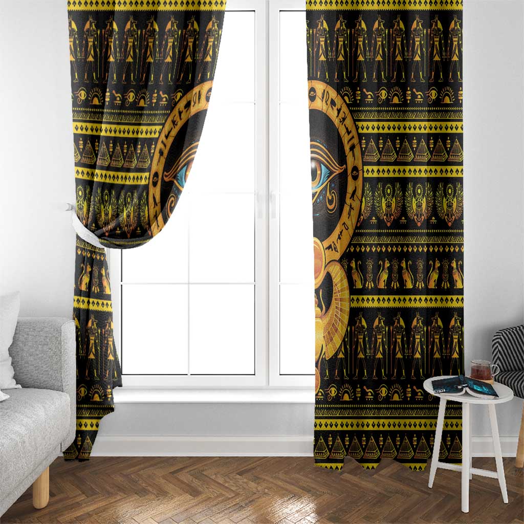 Egyptian God of The Sun Eye of Ra Window Curtain - Wonder Print Shop