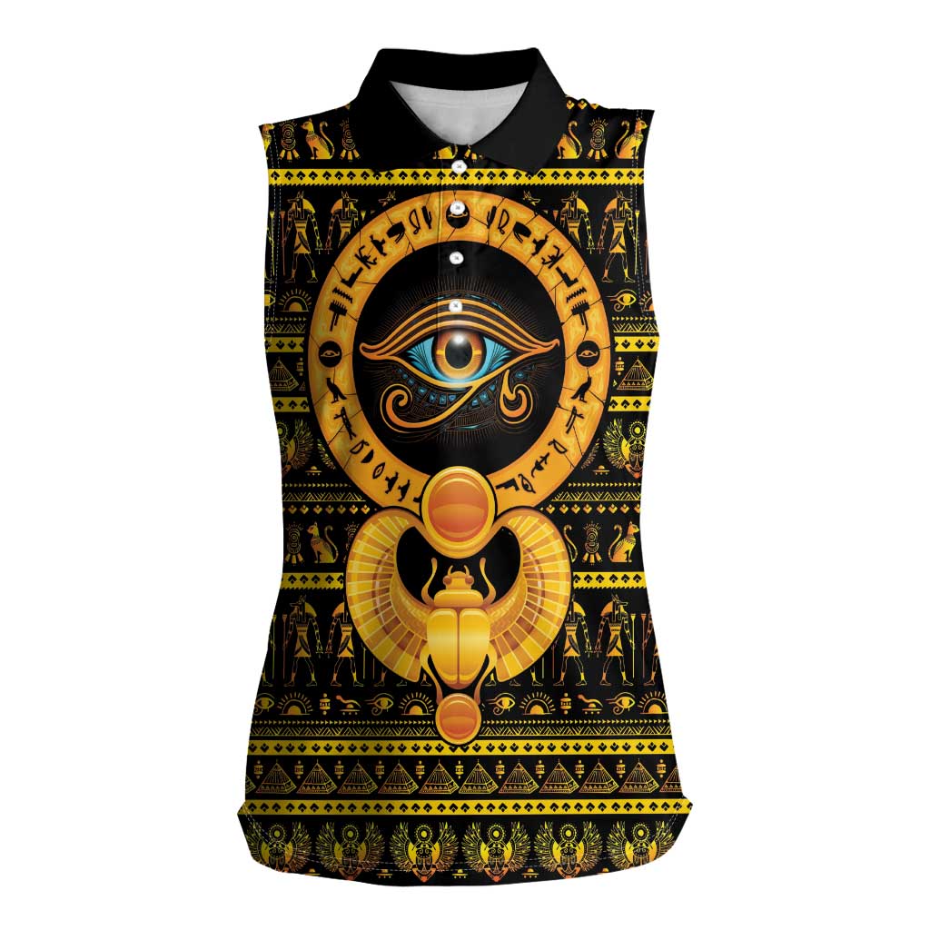 Egyptian God of The Sun Eye of Ra Women Sleeveless Polo Shirt - Wonder Print Shop
