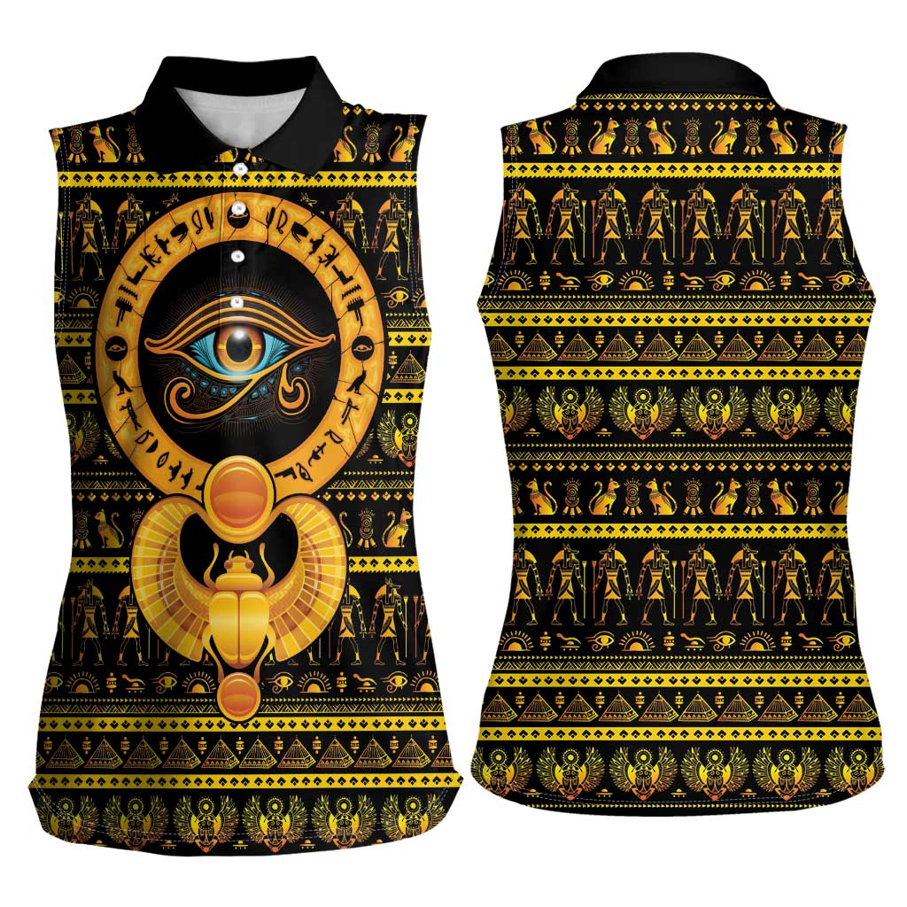 Egyptian God of The Sun Eye of Ra Women Sleeveless Polo Shirt - Wonder Print Shop
