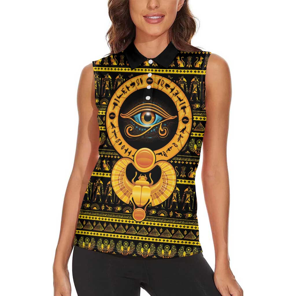 Egyptian God of The Sun Eye of Ra Women Sleeveless Polo Shirt - Wonder Print Shop