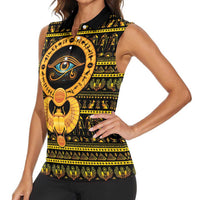 Egyptian God of The Sun Eye of Ra Women Sleeveless Polo Shirt - Wonder Print Shop