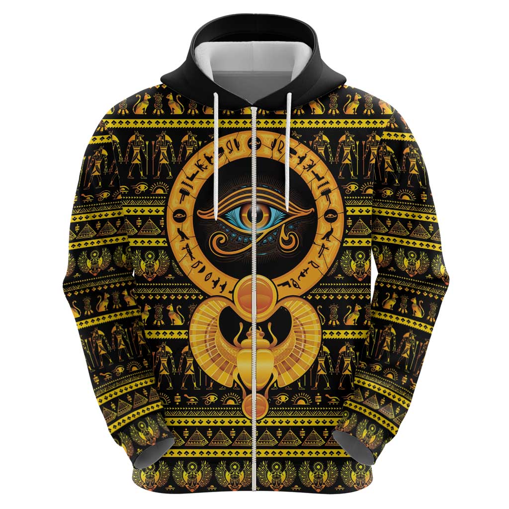 Egyptian God of The Sun Eye of Ra Zip Hoodie - Wonder Print Shop