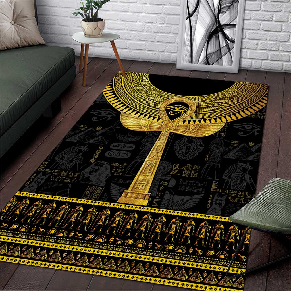 The Ankh Egyptian Hieroglyphs Area Rug LT9 - Wonder Print Shop