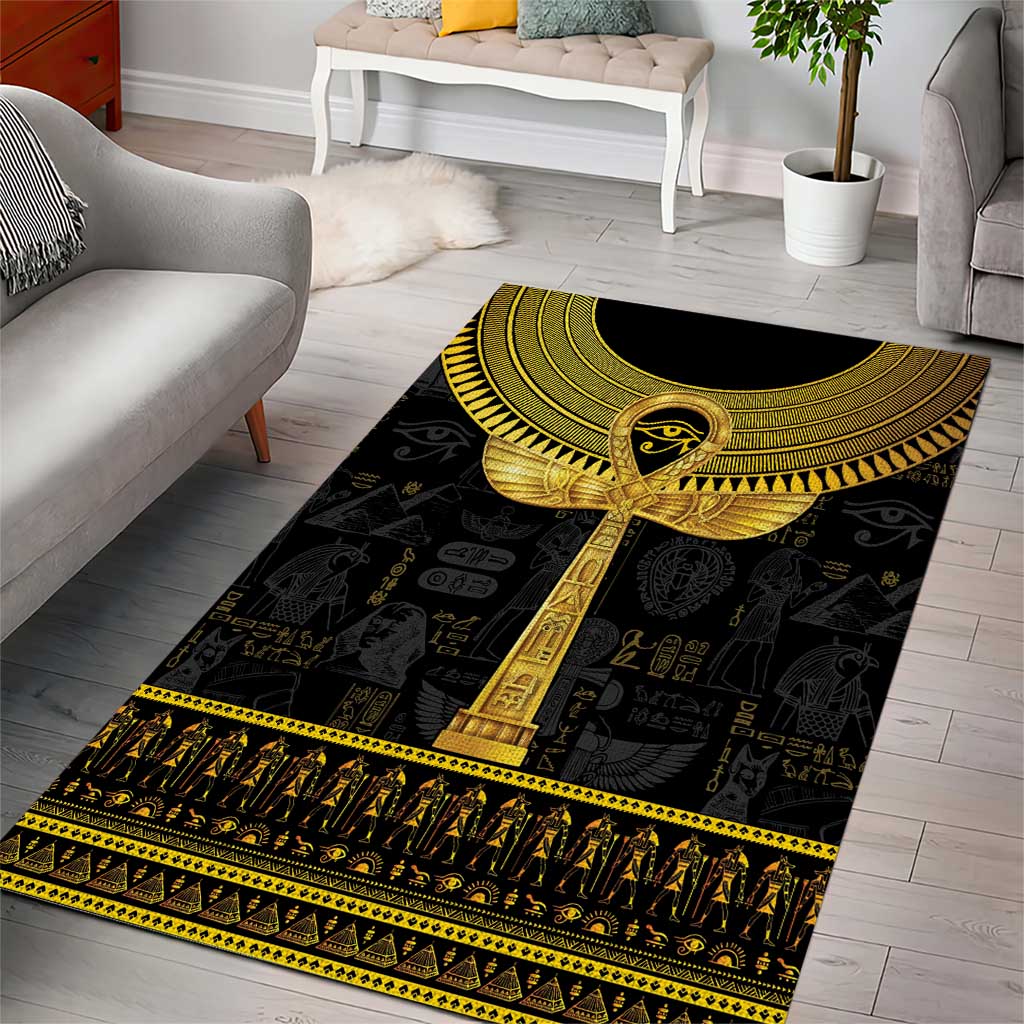 The Ankh Egyptian Hieroglyphs Area Rug LT9 - Wonder Print Shop