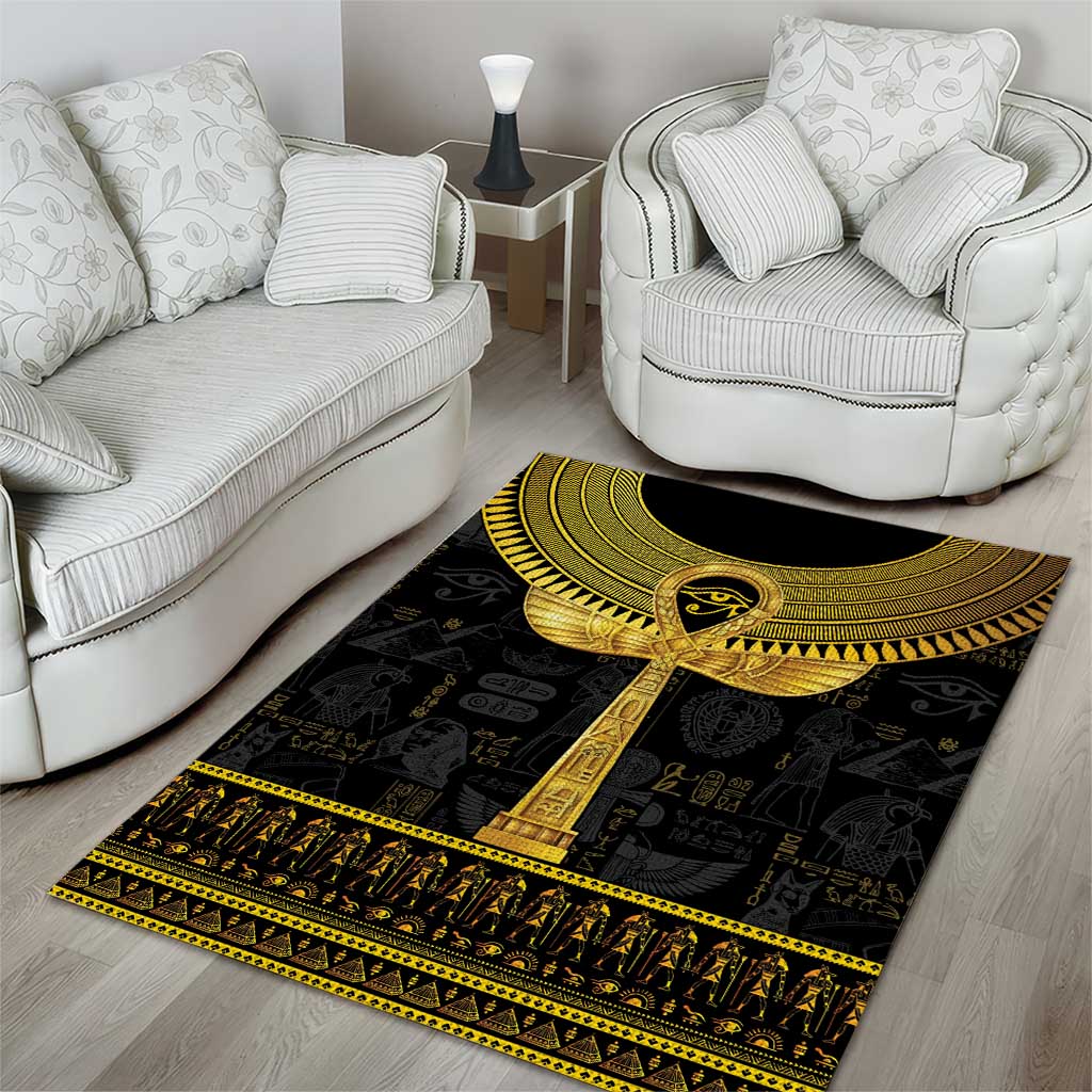 The Ankh Egyptian Hieroglyphs Area Rug LT9 - Wonder Print Shop