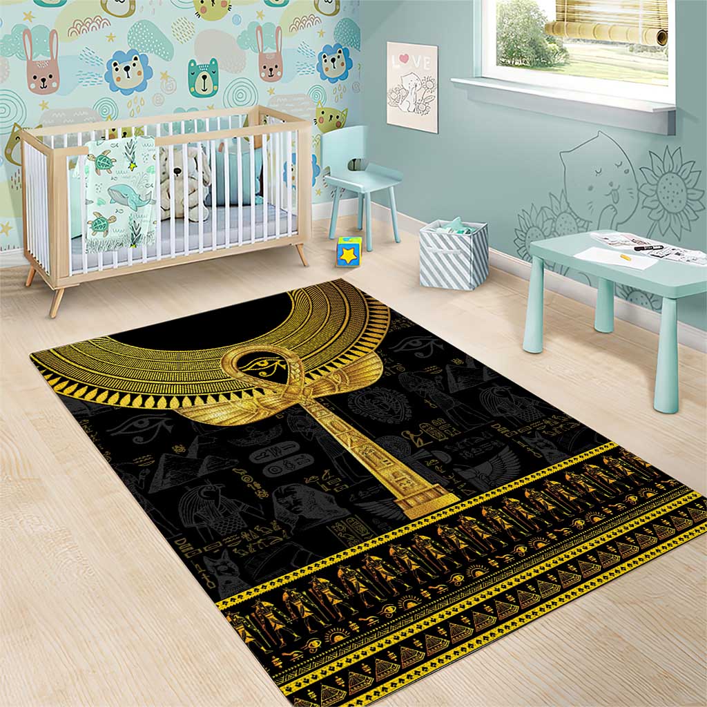 The Ankh Egyptian Hieroglyphs Area Rug LT9 - Wonder Print Shop