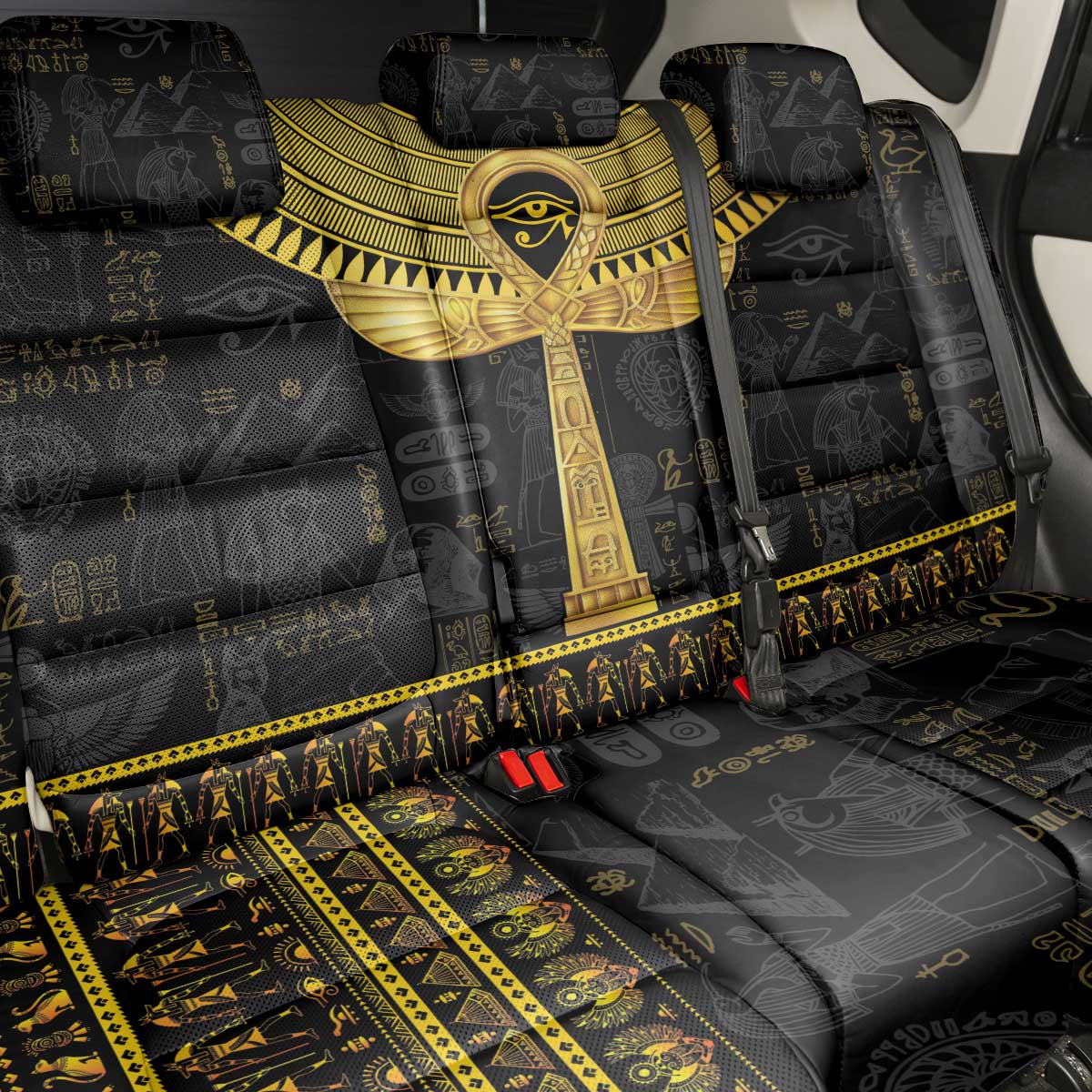 The Ankh Egyptian Hieroglyphs Back Car Seat Cover LT9 - Wonder Print Shop