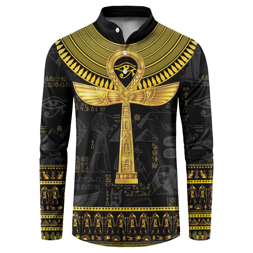 The Ankh Egyptian Hieroglyphs Button Sweatshirt LT9 - Wonder Print Shop