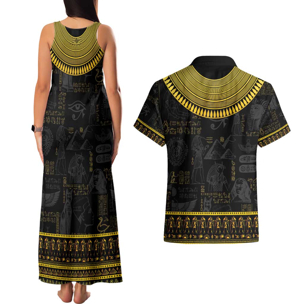 The Ankh Egyptian Hieroglyphs Couples Matching Tank Maxi Dress and Hawaiian Shirt LT9 - Wonder Print Shop