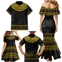 The Ankh Egyptian Hieroglyphs Family Matching Mermaid Dress and Hawaiian Shirt LT9 - Wonder Print Shop