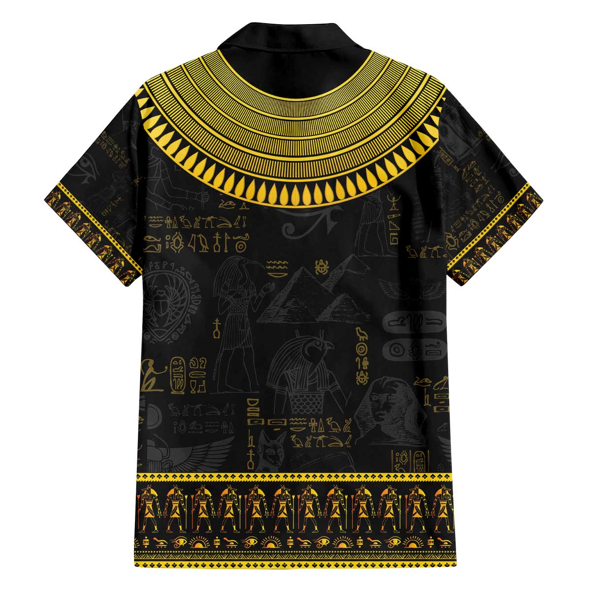 The Ankh Egyptian Hieroglyphs Family Matching Off The Shoulder Long Sleeve Dress and Hawaiian Shirt - Wonder Print Shop