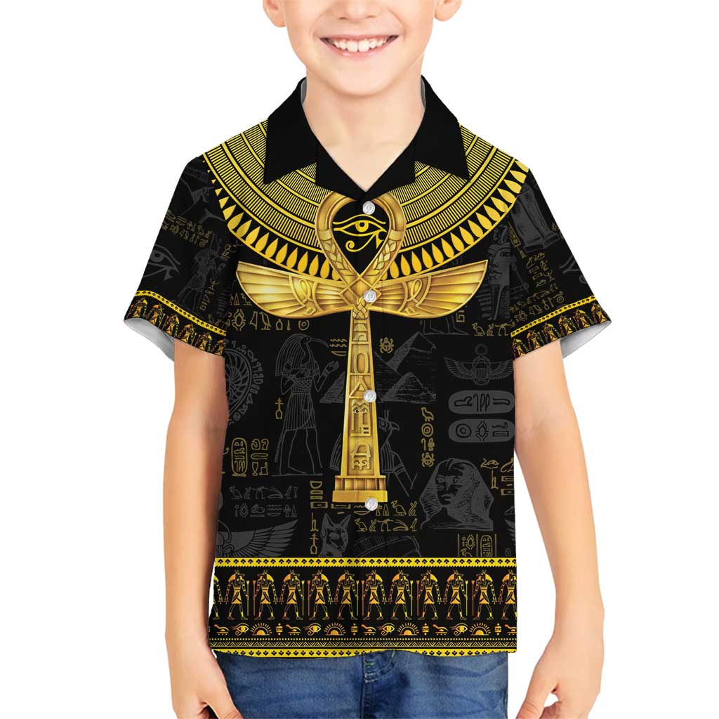The Ankh Egyptian Hieroglyphs Family Matching Puletasi and Hawaiian Shirt - Wonder Print Shop