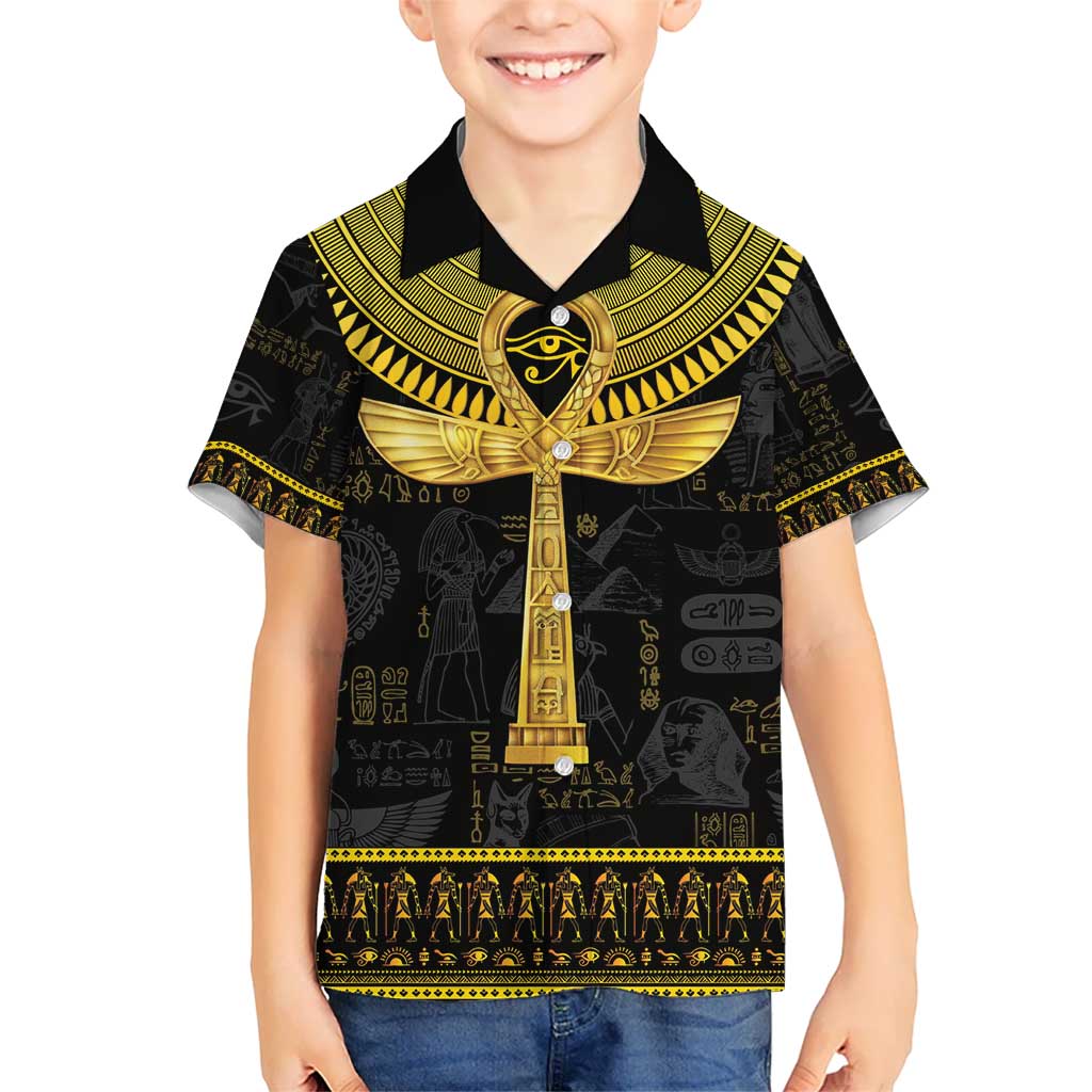 The Ankh Egyptian Hieroglyphs Kid Hawaiian Shirt - Wonder Print Shop