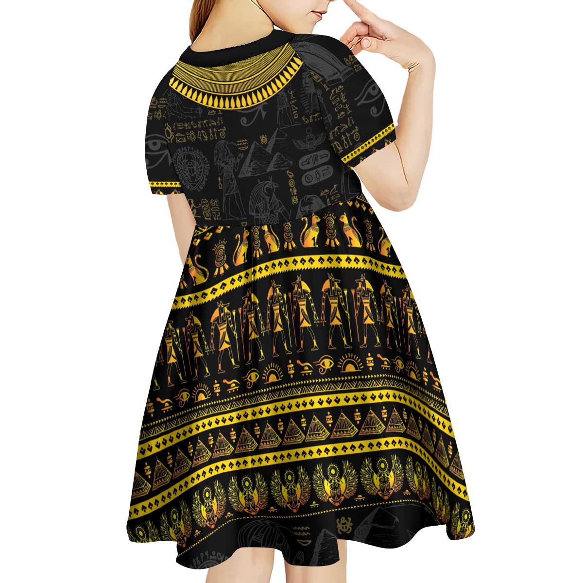The Ankh Egyptian Hieroglyphs Kid Short Sleeve Dress - Wonder Print Shop
