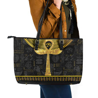 The Ankh Egyptian Hieroglyphs Leather Tote Bag - Wonder Print Shop