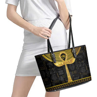 The Ankh Egyptian Hieroglyphs Leather Tote Bag - Wonder Print Shop